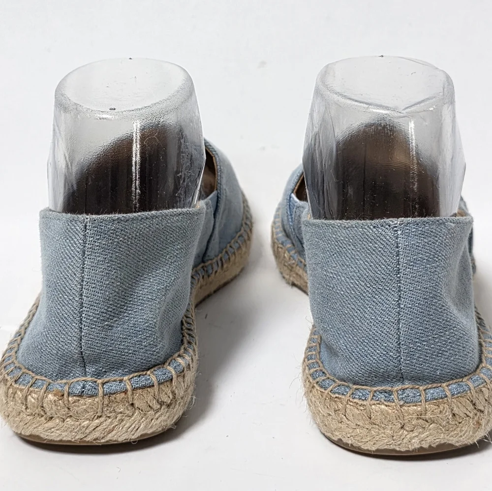 Talbots Sky Blue Denim Espadrille Loafers Flats Women's Size 9.5 NWOT